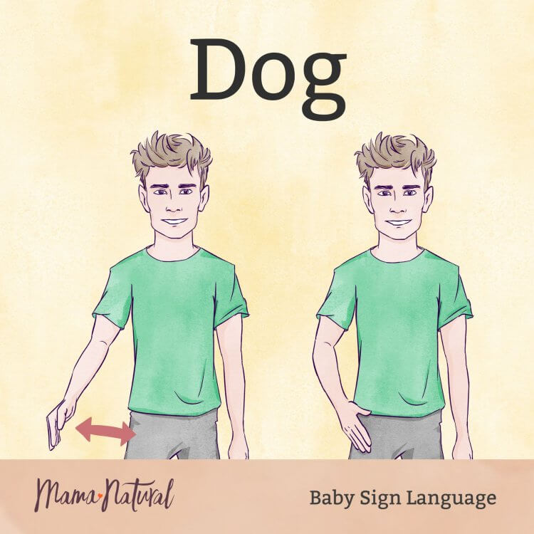 Baby Sign Language dog card - Mama Natural