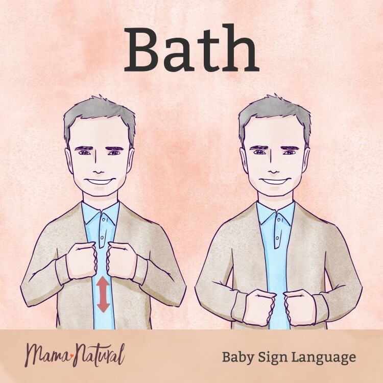 Baby Sign Language bath card - Mama Natural