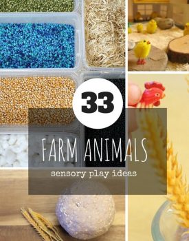 33 Sensory Play Ideas with Farm Animals - perfect for any time of the year, from simple sensory bins and fun crafts to more elaborate small world play.