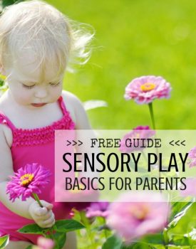 Fre 38 page guide to help you get started with sensory play - how to make your first sensory bin, bottle or bag, ideas to explore all 8 senses with kids and more! via Best Toys 4 Toddlers