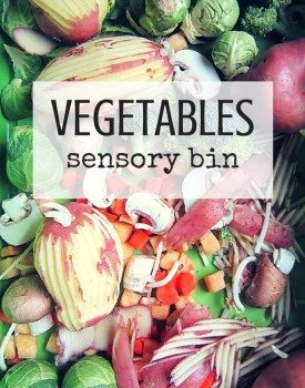 Best Toys 4 Toddlers - Vegetables sensory bin for preschoolers