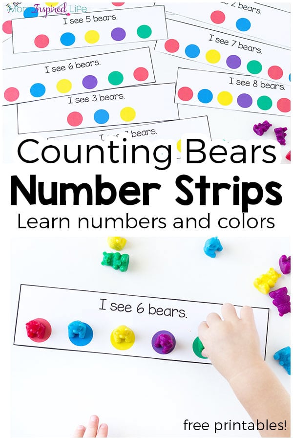 These counting bear number strips make learning numbers and colors hands-on and engaging! They are perfect for toddlers and preschoolers and would be a great addition to a math center!