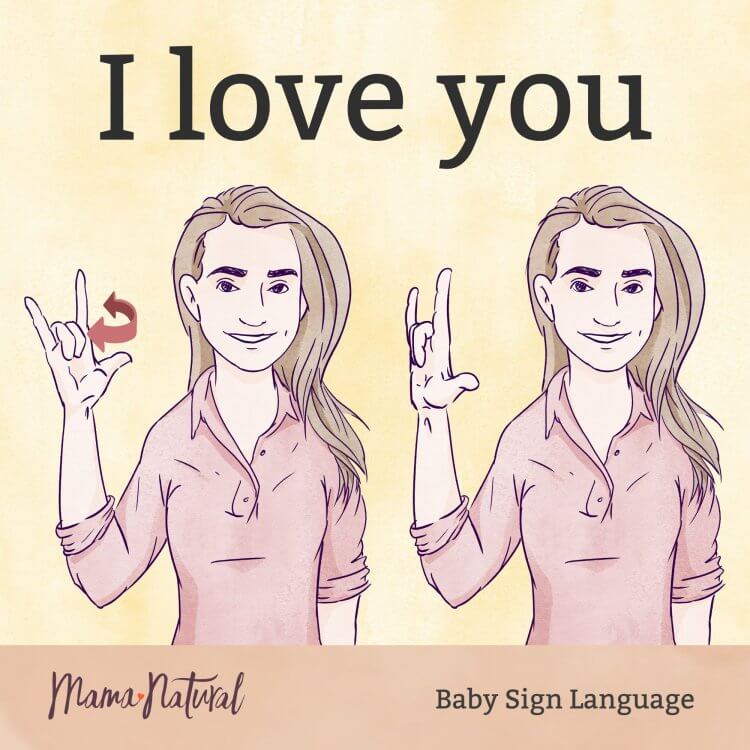 Baby Sign Language i love you card - Mama Natural