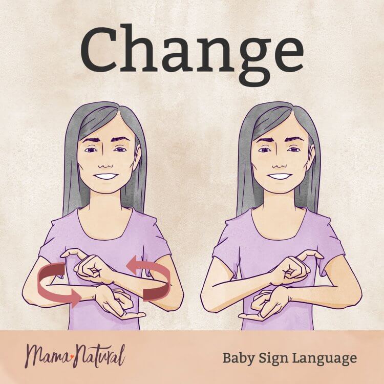 Baby Sign Language change card - Mama Natural