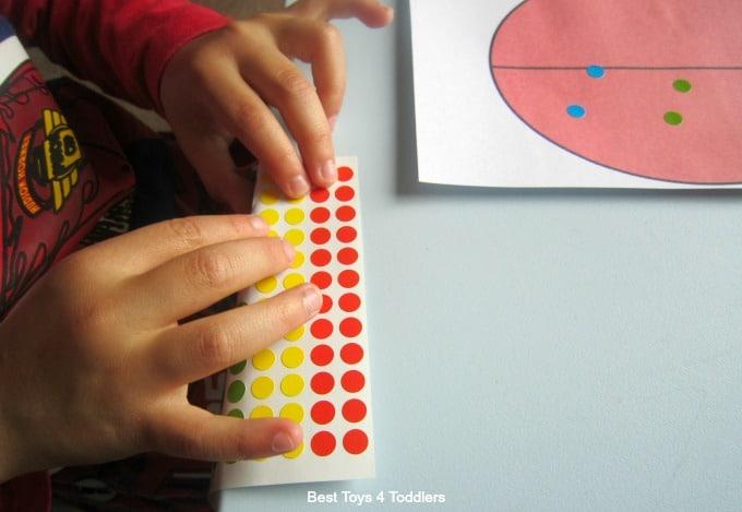 Fine motor play stickers