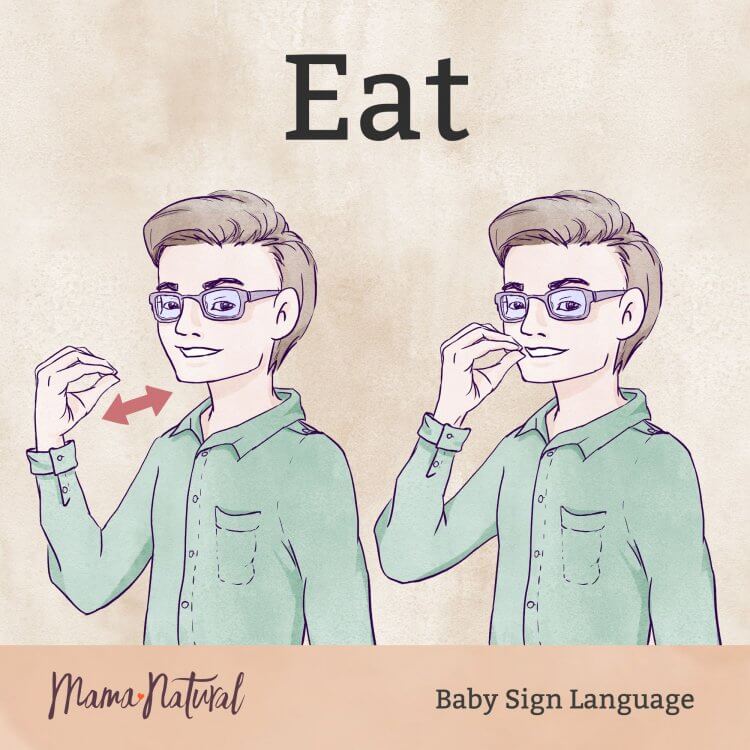 Baby Sign Language eat card - Mama Natural