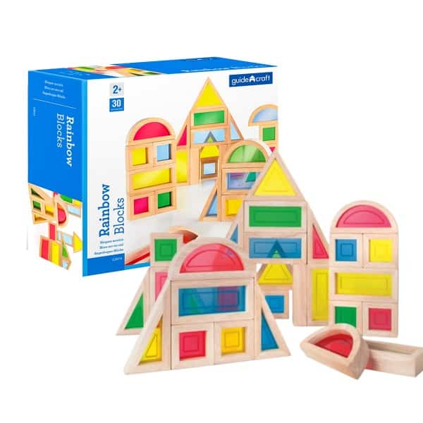 wooden blocks for kids-rainbow blocks-wooden blocks with colorful acrylic window insets