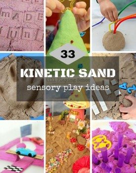 Kinetic sand play ideas for kids to explore and use for playful learning.