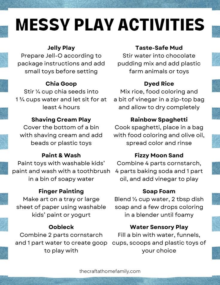 This may contain: the messy play activities list for toddlers to do with their own hands and feet