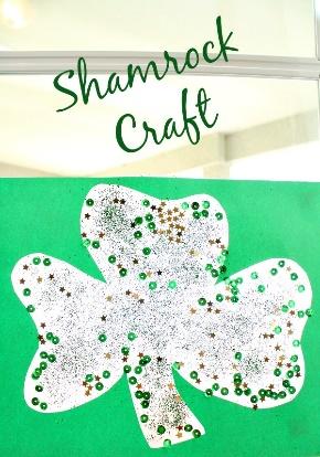 Shamrock Craft ...great for window display. Easy for toddlers!