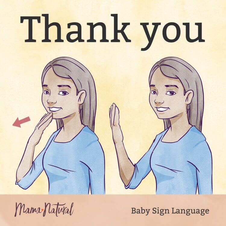 Baby Sign Language thank you card - Mama Natural