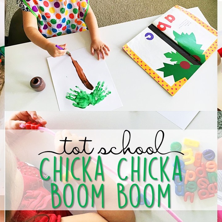 Tons of Chicka Chicka Boom Boom themed activities and ideas. Weekly plan includes books, fine motor, gross motor, sensory bins, snacks and more! Perfect for back to school in tot school, preschool, or kindergarten.