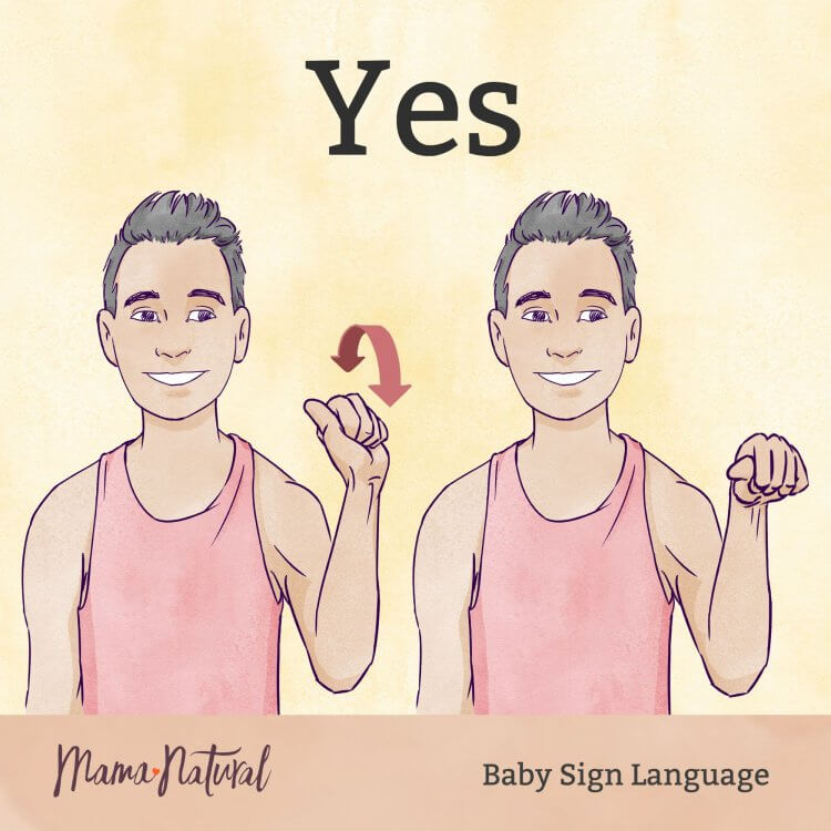 Baby Sign Language yes card - Mama Natural