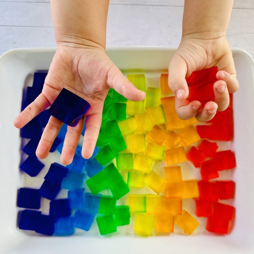 Jello Blocks for Sensory Play - The Best Taste-Safe Sensory Play Ideas