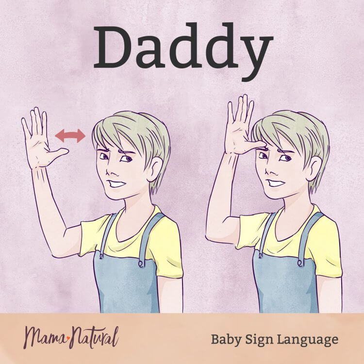 Baby Sign Language daddy card - Mama Natural