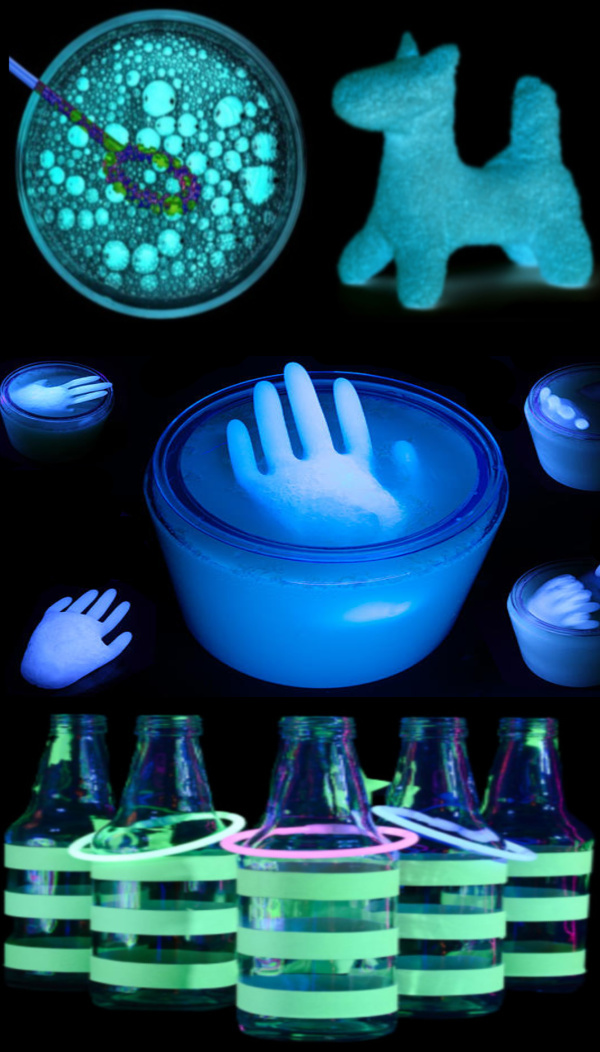 Throw the ultimate glowing party for kids with this collection of ideas! #glowinthedarkpartyideas #glowinthedark #blacklightparty #uvpartyideas #growingajeweledrose #activitiesforkids