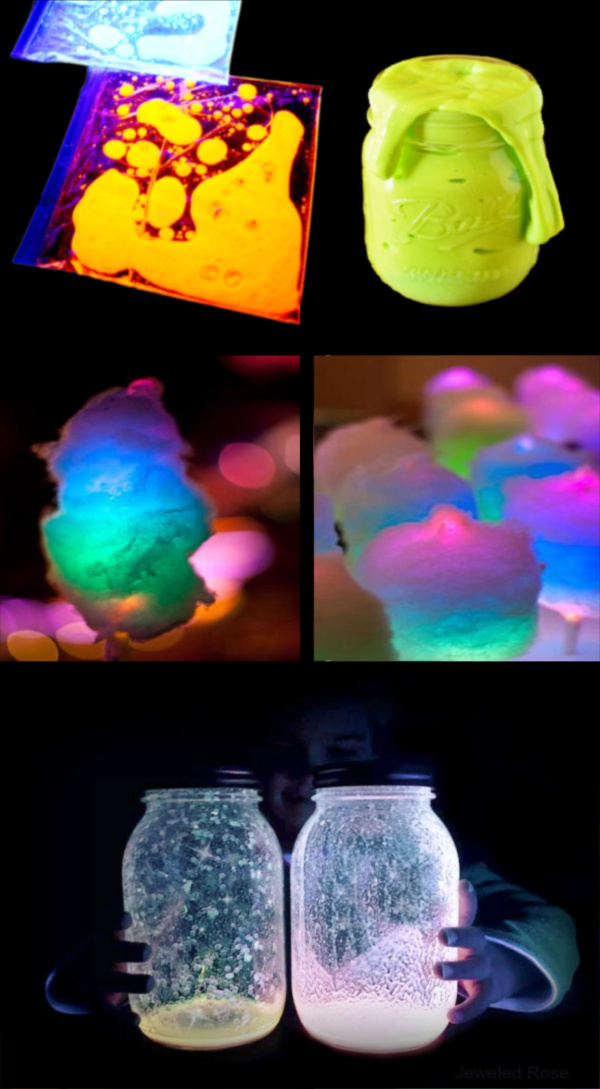 Throw the ultimate glowing party for kids with this collection of ideas! #glowinthedarkpartyideas #glowinthedark #blacklightparty #uvpartyideas #growingajeweledrose #activitiesforkids