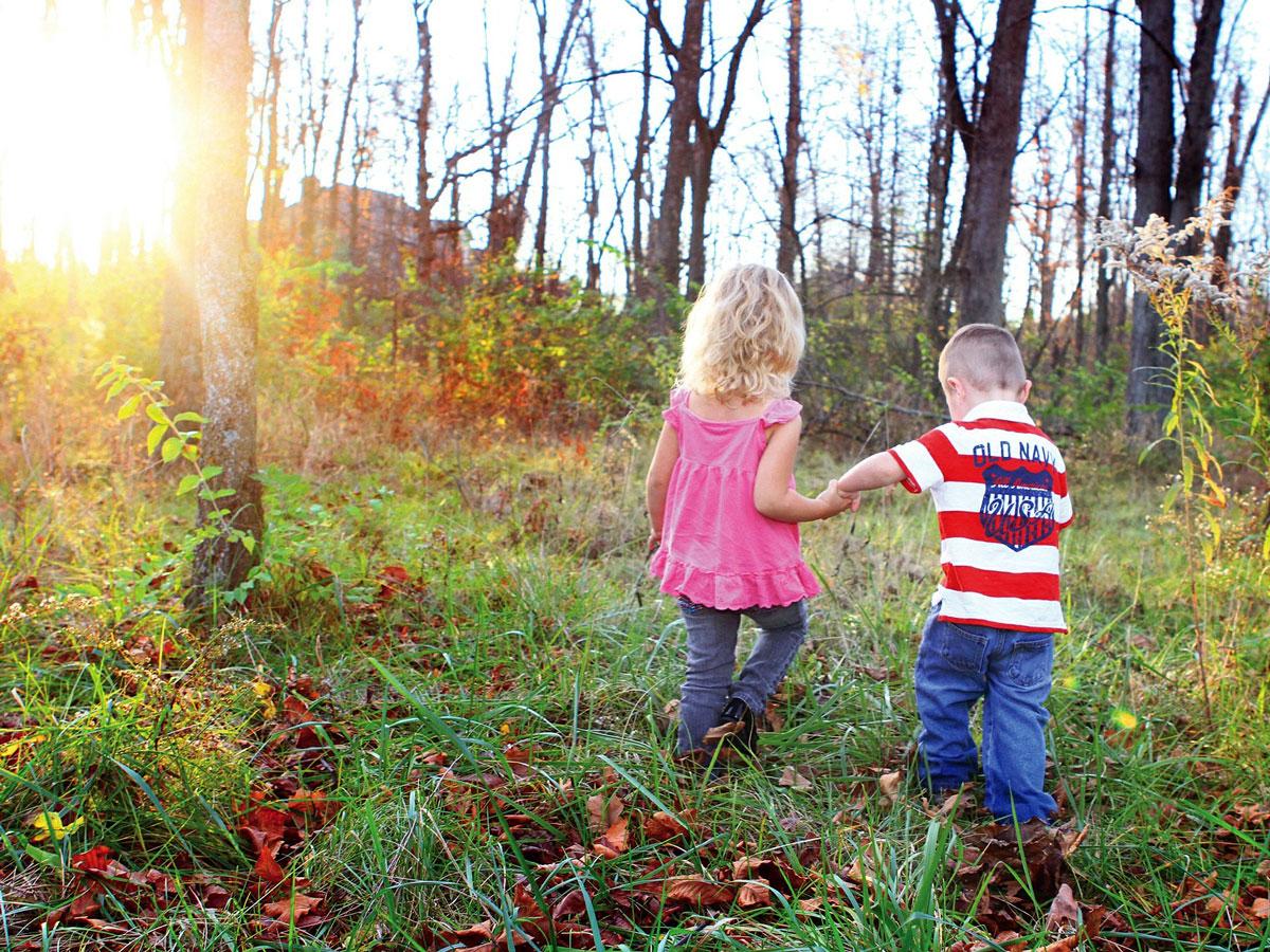 Green time children outdoors