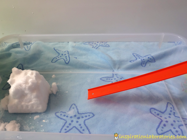 Cars and Ramps in the Snow - a fun science exploration!